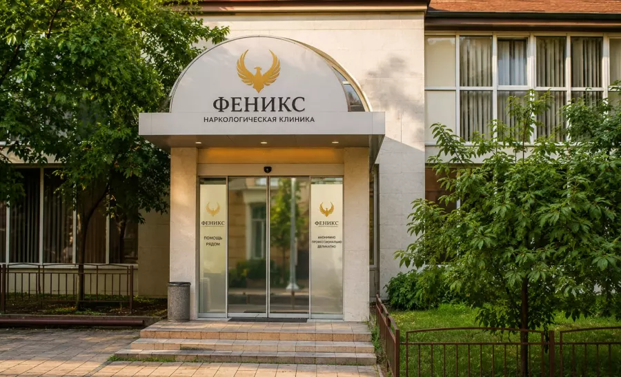 Вход в наркологическую клинику «Феникс» в Заинске